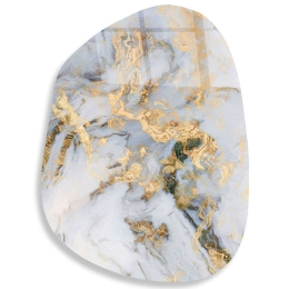 Διακοσμητικό Τοίχου 123BZM2583 50x70cm Marble Effect White Γυαλί