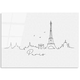 Πίνακας Γυάλινος 123BZM1306 100x70cm Black-White Wallity Οριζόντιοι Γυαλί