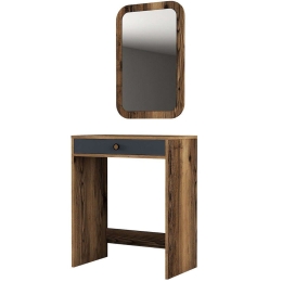 Τουαλέτα Με Καθρέπτη Lizbon 845HCT5370 70x40x84,7/51x2x76,5cm Walnut-Anthracite
