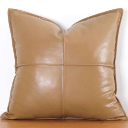Μαξιλάρι Διακοσμητικό (Με Γέμιση) Dobsett 210FLF1118 Beige Aberto Design 50Χ50 50x50cm Τεχνόδερμα