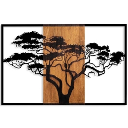 Διακοσμητικό Τοίχου Acacia Tree 891TNL3153 90x58cm Walnut-Black Wallity Μέταλλο,Ξύλο