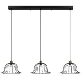Φωτιστικό Οροφής - Ράγα Boey 942FLG1182 144x35x121cm 3xE27 40W Black-Gold Opviq