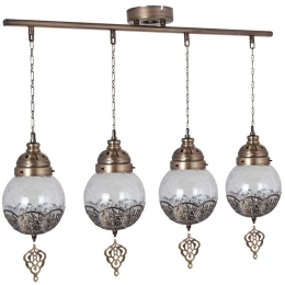 Φωτιστικό Οροφής - Ράγα 759LMP1598 55x52cm 4xE27 60W Gold-White Opviq