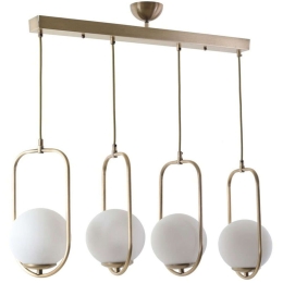 Φωτιστικό Οροφής - Ράγα Ahu 846STL2893 65x18x70cm 4xE27 40W Gold-White Opviq