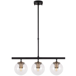 Φωτιστικό Οροφής - Ράγα Atmaca 942FLG1112 60x15x43/87cm 3xE14 15W Black Opviq