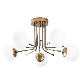 Φωτιστικό Οροφής - Πλαφονιέρα Daisy 521SHN3374 80x80x34cm 5xE27 40W Gold-White Opviq