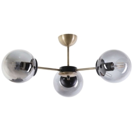 Φωτιστικό Οροφής - Πλαφονιέρα Venus 846STL2935 Φ55x25cm 3xE27 60W Black-Gold Opviq