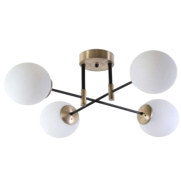 Φωτιστικό Οροφής - Πλαφονιέρα Dolunay 846STL2951 Φ65x35cm 4xE27 60W Black-Gold Opviq