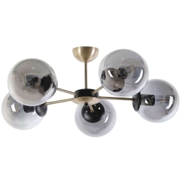 Φωτιστικό Οροφής - Πλαφονιέρα Venus 846STL2937 Φ60x25cm 5xE27 60W Black-Gold Opviq
