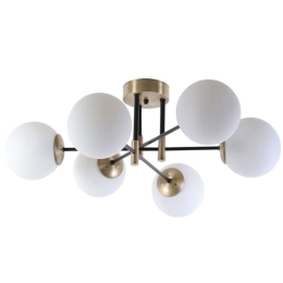 Φωτιστικό Οροφής - Πλαφονιέρα Dolunay 846STL2952 Φ65x35cm 6xE27 60W Gold-White Opviq