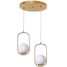 Φωτιστικό Οροφής 846STL1827 Φ25x80cm 2xE27 60W Gold-White Opviq