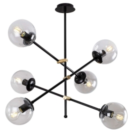 Φωτιστικό Οροφής Marti 521SHN3423 Φ82x76cm 6xE27 40W Black-Gold Opviq