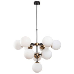 Φωτιστικό Οροφής Akkas 942FLG1167 74x74x66/108cm 10xE14 40W Black-Gold Opviq