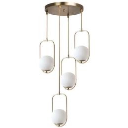 Φωτιστικό Οροφής Ahu 846STL2890 Φ30x80cm 4xE27 60W Gold-White Opviq