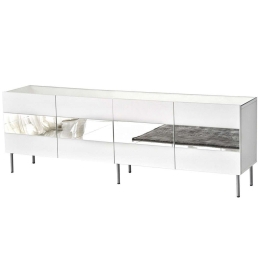 Έπιπλο Τηλεόρασης Leon 552NOS1531 180x35x59cm White-Silver