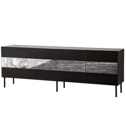 Έπιπλο Τηλεόρασης Leon 552NOS1528 180x35x59cm Black-Fume