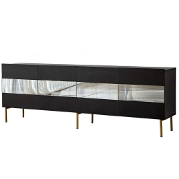 Έπιπλο Τηλεόρασης Leon 552NOS1529 180x35x59cm Gold-Black