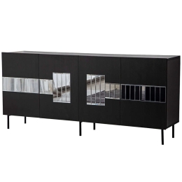Μπουφές Paris 552NOS1801 180x40x80cm Black-Fume Μοριοσανίδα, Μελαμίνη