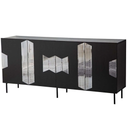 Μπουφές Vienna 552NOS1812 180x40x80cm Black-Fume Μοριοσανίδα, Μελαμίνη
