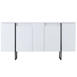 Μπουφές Luxe 618BLY1176 160x35x80cm White-Black Μελαμίνη,Μέταλλο