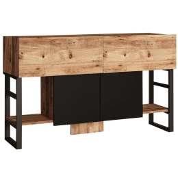 Μπουφές 956LCS1516 138,8x43,3x83,6cm Pine-Black Μελαμίνη,Μέταλλο