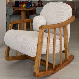 Πολυθρόνα Παιδική Κουνιστή Kleamini 391EVL1104 72x52x60cm White