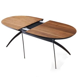 Τραπέζι Επεκτεινόμενο Ty 974NMB1553 200/335x100x76cm Walnut-Black Mdf,Μέταλλο