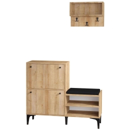Έπιπλο Εισόδου Bred 393MRD1206 110x35x92cm Oak Μοριοσανίδα, Μελαμίνη