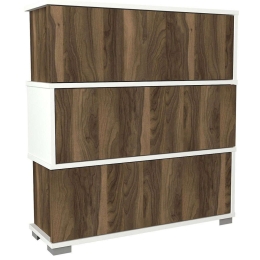 Παπουτσοθήκη Napolyon 756FRN4004 90x30x93cm White-Walnut Μοριοσανίδα, Μελαμίνη