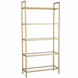 Βιβλιοθήκη 552NOS1304 80x30x165cm Gold