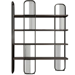 Βιβλιοθήκη Sierra 379VLV1306 125x28x180cm Black