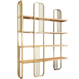 Βιβλιοθήκη Sierra 379VLV1307 125x28x180cm Gold