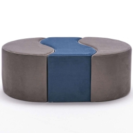 Σκαμπό Alya 825BLC1621 120x80x40cm Grey-Blue