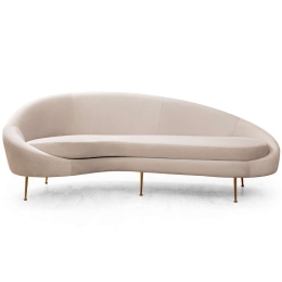Καναπές Τριθέσιος Eses Left 560ARE1348 255x120x85cm Beige-Gold