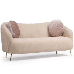 Καναπές Τριθέσιος Istiridye 560ARE1352 215x90x80cm Beige-Gold