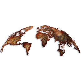 Διακοσμητικό Τοίχου World Map Medium 891TNL2433 150x59cm Copper Wallity Μέταλλο