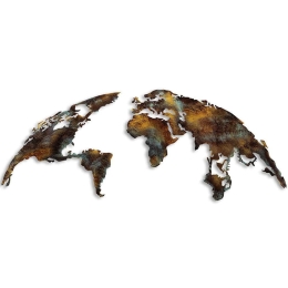 Διακοσμητικό Τοίχου World Map Medium 891TNL2435 150x59cm Multi Wallity Μέταλλο