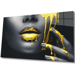 Πίνακας Γυάλινος 221JRS1685 72x46cm Multi-Yellow Wallity Οριζόντιοι Γυαλί
