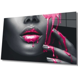 Πίνακας Γυάλινος 221JRS1688 72x46cm Multi-Pink Wallity Οριζόντιοι Γυαλί