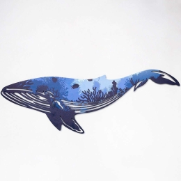 Διακοσμητικό Τοίχου Reef Whale 507ATP1175 94x31cm Multi Wallity Ατσάλι