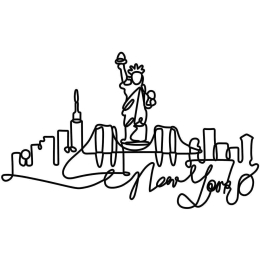 Διακοσμητικό Τοίχου Newyork 930DYU1148 120x1,5x67cm Black Wallity Μέταλλο