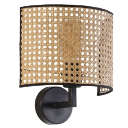 Φωτιστικό Τοίχου Nala 941RTN1484 Φ20x25cm 1xE14 60W Natural-Black Opviq