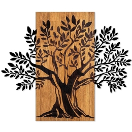 Διακοσμητικό Τοίχου Monumental Tree 899SKL2408 58x65cm Black-Walnut Wallity Μέταλλο,Ξύλο