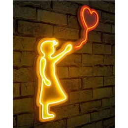 Διακοσμητικό Φωτιστικό Τοίχου Balloon Girl 395NGR2103 42x2x56cm Led 18,1W Yellow-Red Wallity