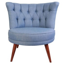 Πολυθρόνα Richland 558ZEN1168 80x75x77cm Blue Polyester,Ξύλο