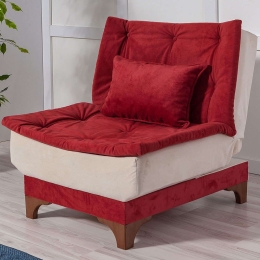 Πολυθρόνα - Κρεβάτι 867UNQ1030 75x85x90cm Claret Red-Cream