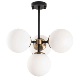 Φωτιστικό Οροφής - Πλαφονιέρα Akkas 942FLG1163 43x43x47cm 4xE14 40W Black-Gold Opviq