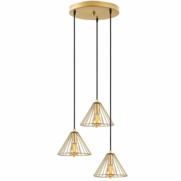 Φωτιστικό Οροφής Soylu 942FLG1499 41x41x117cm 3xE27 40W Gold Opviq