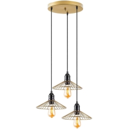 Φωτιστικό Οροφής Kila 942FLG1466 53x53x114cm 3xE27 40W Black-Gold Opviq