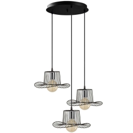 Φωτιστικό Οροφής Tel 892OPV1732 Φ50x110cm 3xE27 40W Black Opviq